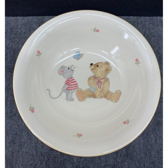 Mikasa Teddy Bear Dinnerware Set - Plate & Bowl - Ceramic Childrens Dishware - Picture 5 of 7
